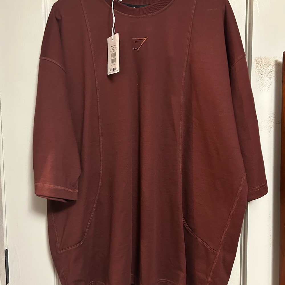 Gymshark Men's Shirt in Rust Red